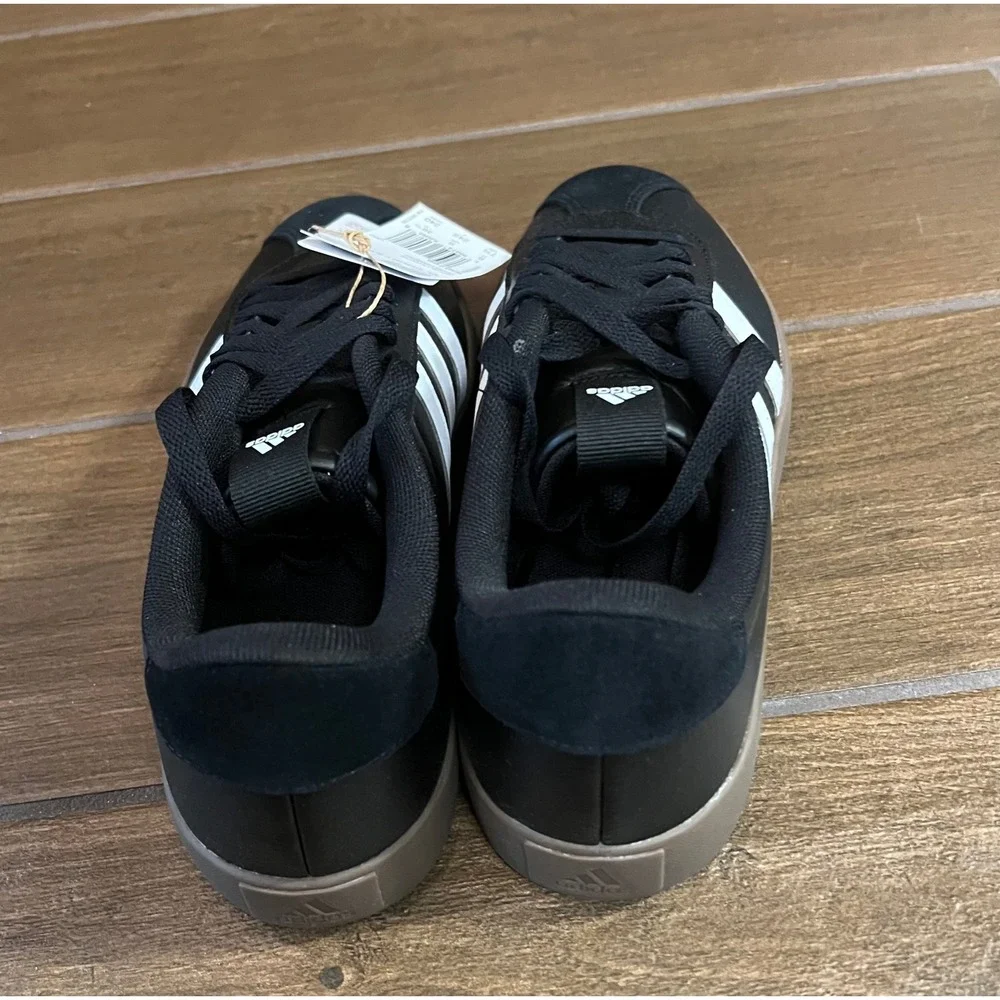 Adidas VL Court 3.0 Womens Sneakers Black White Gum ID8796 Size 7.5 NEW - Picture 3 of 7
